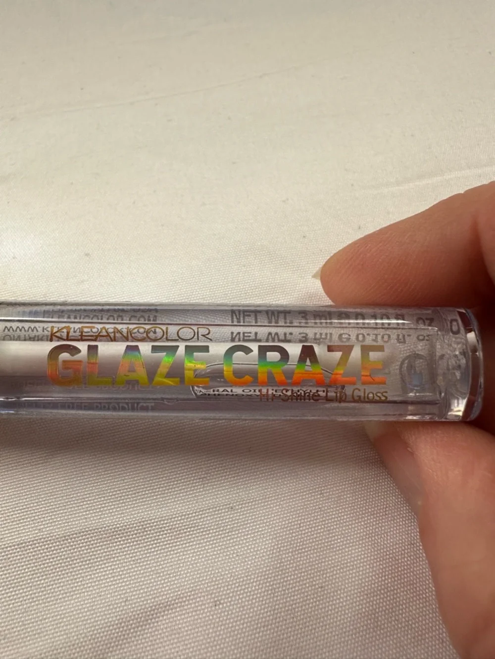Kleancolor Glaze Craze Hi-Shine Lip Gloss Clear 3ml New Sealed